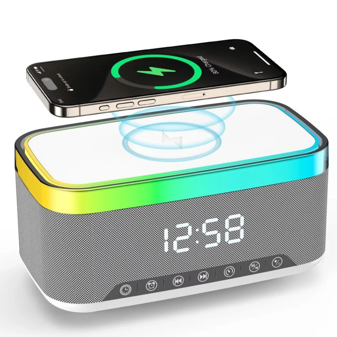 JEDEL SA-148 Bluetooth Speaker With Wireless Charging Quartz Clock 4 JEDEL SA-148 Bluetooth Speaker With Wireless Charging Quartz Clock - Image 4