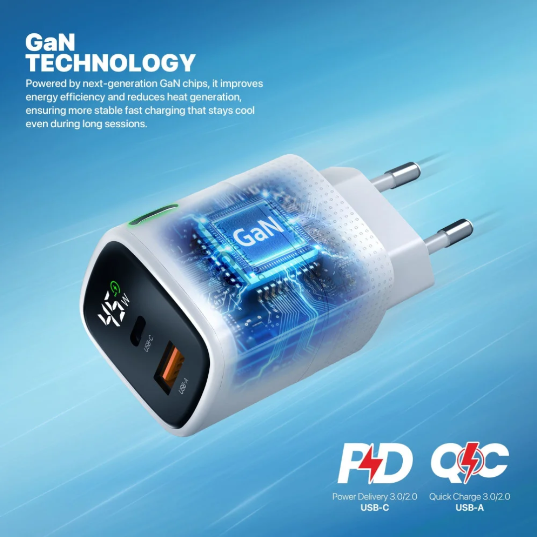 FANTECH PPS451 PowerPLUS 45W 2-Ports GaN Charger (PD+QC) 2 FANTECH PPS451 PowerPLUS 45W 2-Ports GaN Charger (PD+QC) - Image 2