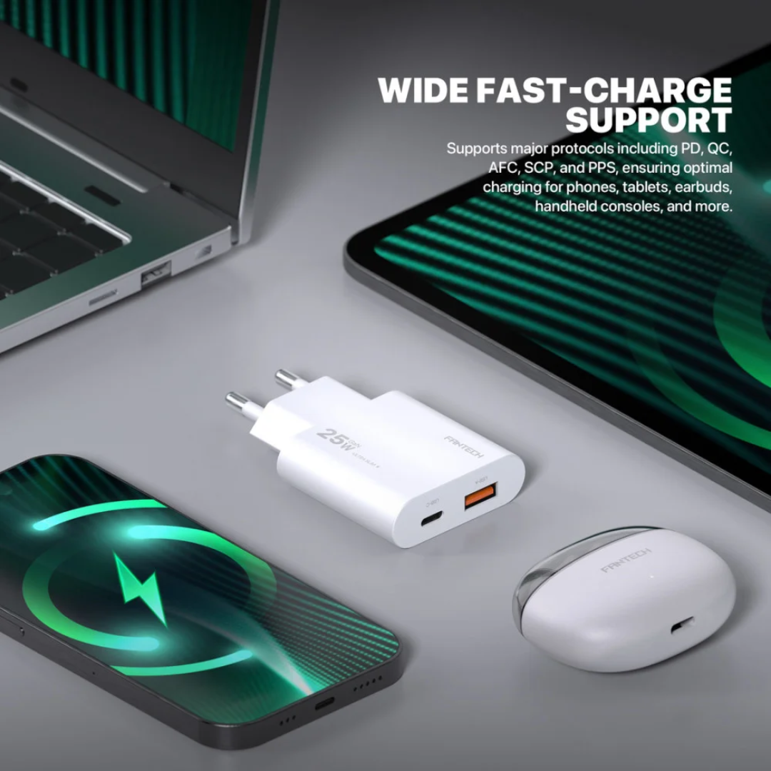 FANTECH PPS251 PowerPLUS 25W 2 Ports GaN Charger (PD+QC) 4 FANTECH PPS251 PowerPLUS 25W 2 Ports GaN Charger (PD+QC) - Image 4
