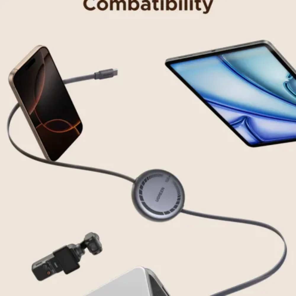 UGREEN L531 (65905) USB-C PD Fast Charging Retractable Cable - 1M 3 UGREEN L531 (65905) USB-C PD Fast Charging Retractable Cable - 1M - Image 3