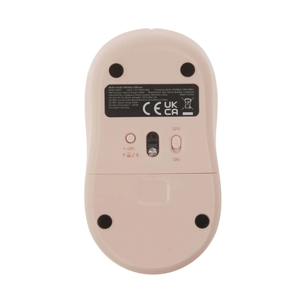 UGREEN M331 (65625) Multi-mode Wireless Mouse, Pink 4 UGREEN M331 (65625) Multi-mode Wireless Mouse, Pink - Image 4