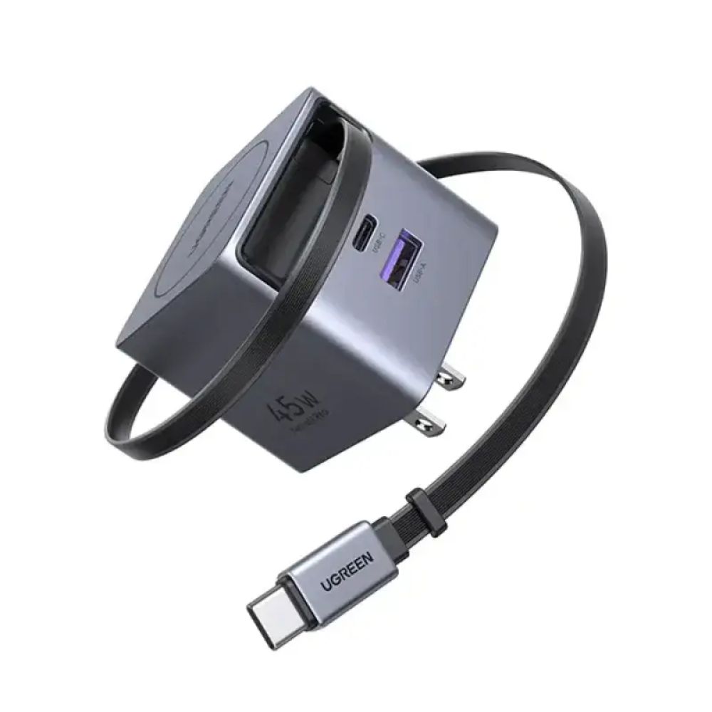 UGREEN X614 (65821) 45W GaN Fast Charger with Retractable Cable 3 UGREEN X614 (65821) 45W GaN Fast Charger with Retractable Cable - Image 3
