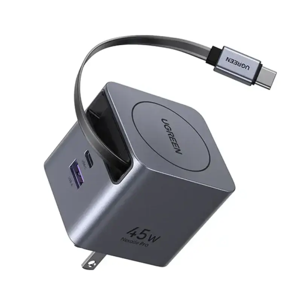UGREEN X614 (65821) 45W GaN Fast Charger with Retractable Cable 1 UGREEN X614 (65821) 45W GaN Fast Charger with Retractable Cable