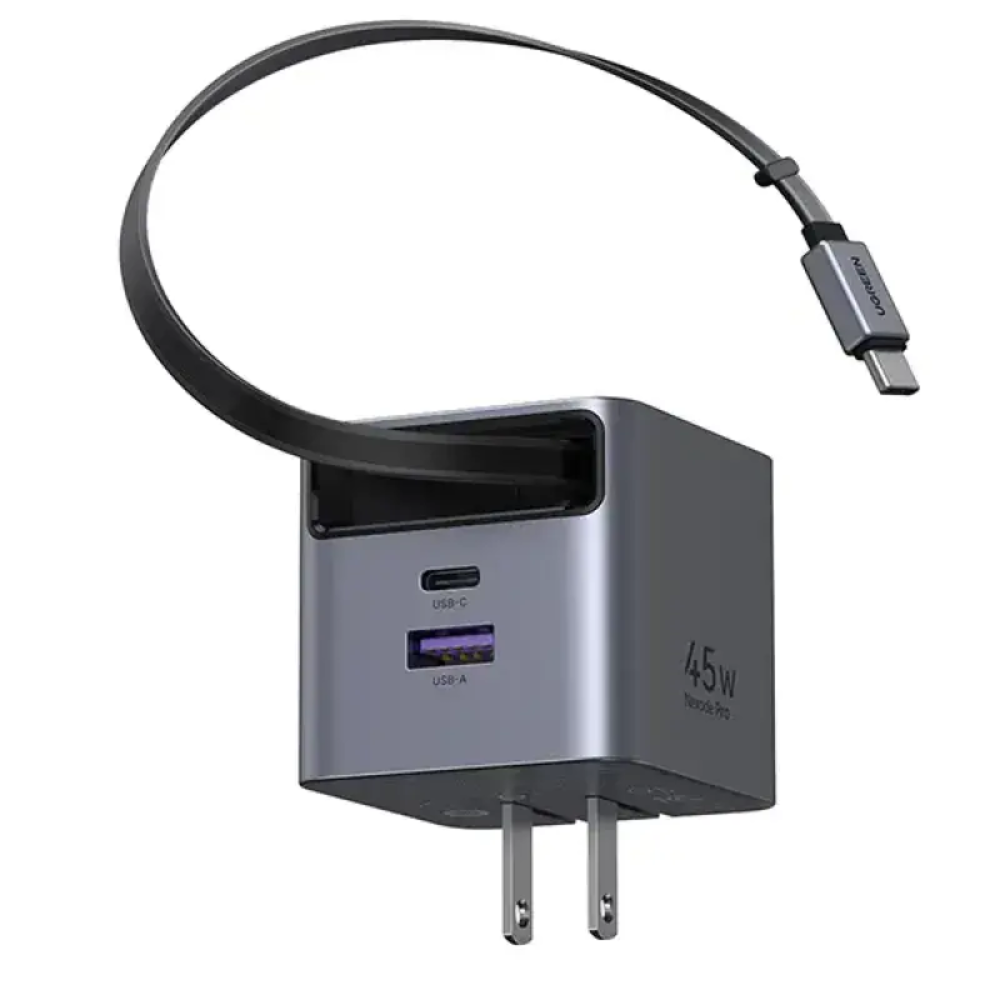 UGREEN X614 (65821) 45W GaN Fast Charger with Retractable Cable 2 UGREEN X614 (65821) 45W GaN Fast Charger with Retractable Cable - Image 2