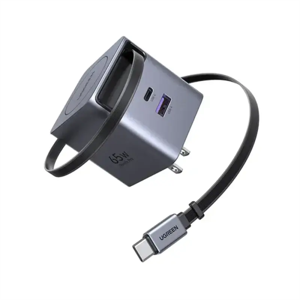 Ugreen Nexode Pro X615 (65825) 65W GaN USB & USB-C Gray Fast Charger With Cable 1 Ugreen Nexode Pro X615 (65825) 65W GaN USB & USB-C Gray Fast Charger With Cable