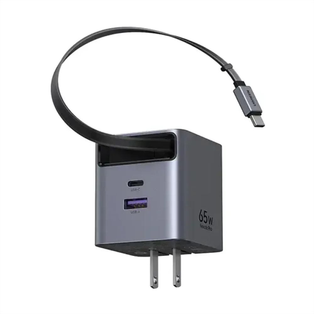 Ugreen Nexode Pro X615 (65825) 65W GaN USB & USB-C Gray Fast Charger With Cable 2 Ugreen Nexode Pro X615 (65825) 65W GaN USB & USB-C Gray Fast Charger With Cable - Image 2