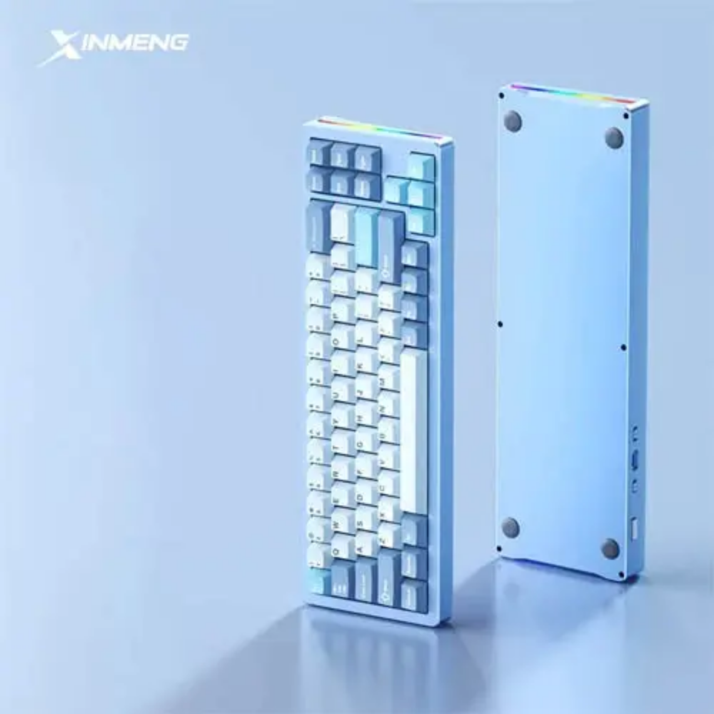 XINMENG M71 V2 Aluminum Tri-mode Wireless Mechanical Keyboard, Turquoise Blue (White Jade Linear Switch) 4 XINMENG M71 V2 Aluminum Tri-mode Wireless Mechanical Keyboard, Turquoise Blue (White Jade Linear Switch) - Image 4