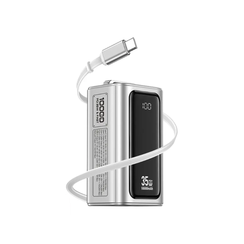 XUNDD XDPB-007 PD 35W Power Bank with Retractable Cable - 10000mAh 1 XUNDD XDPB-007 PD 35W Power Bank with Retractable Cable - 10000mAh