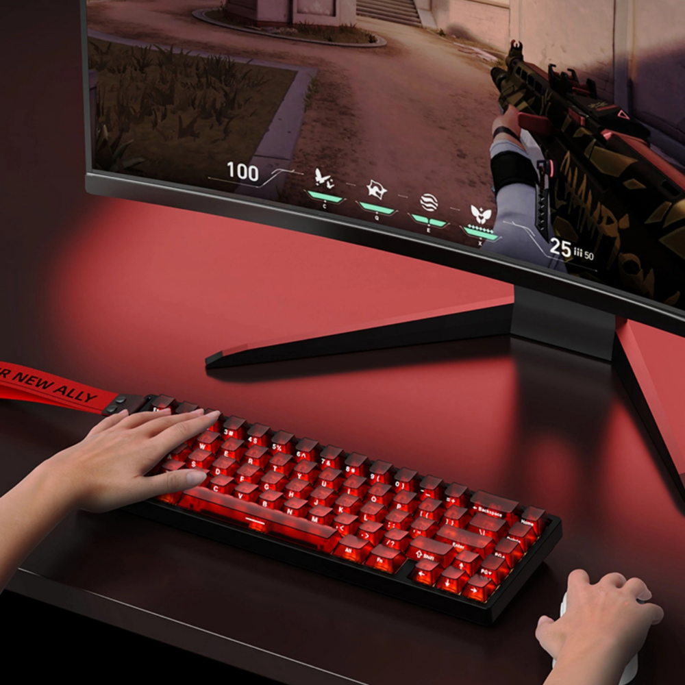 Xinmeng Beat68 RGB 8K Wired Magnetic Switch Keyboard, Red Crystal Transparent 6 Xinmeng Beat68 RGB 8K Wired Magnetic Switch Keyboard, Red Crystal Transparent - Image 6