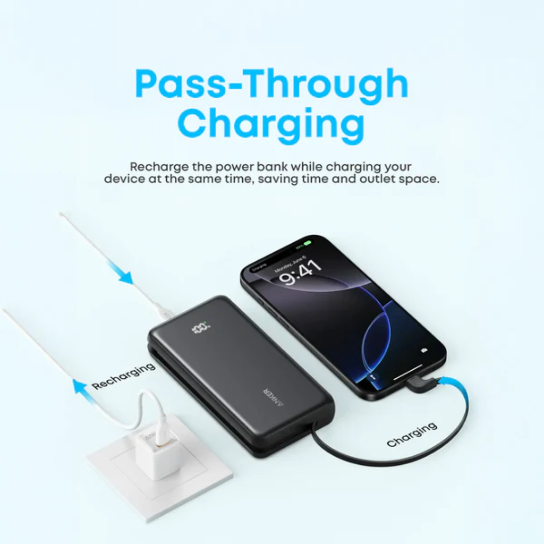 Anker Zolo 10000mAh 22.5W Power Bank with Built-in USB-C Cable 4 Anker Zolo 10000mAh 22.5W Power Bank with Built-in USB-C Cable - Image 4