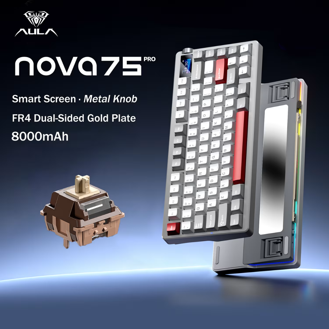 AULA Nova75 Tri-mode Mechanical Keyboard with TFT Display 3 AULA Nova75 Tri-mode Mechanical Keyboard with TFT Display - Image 3