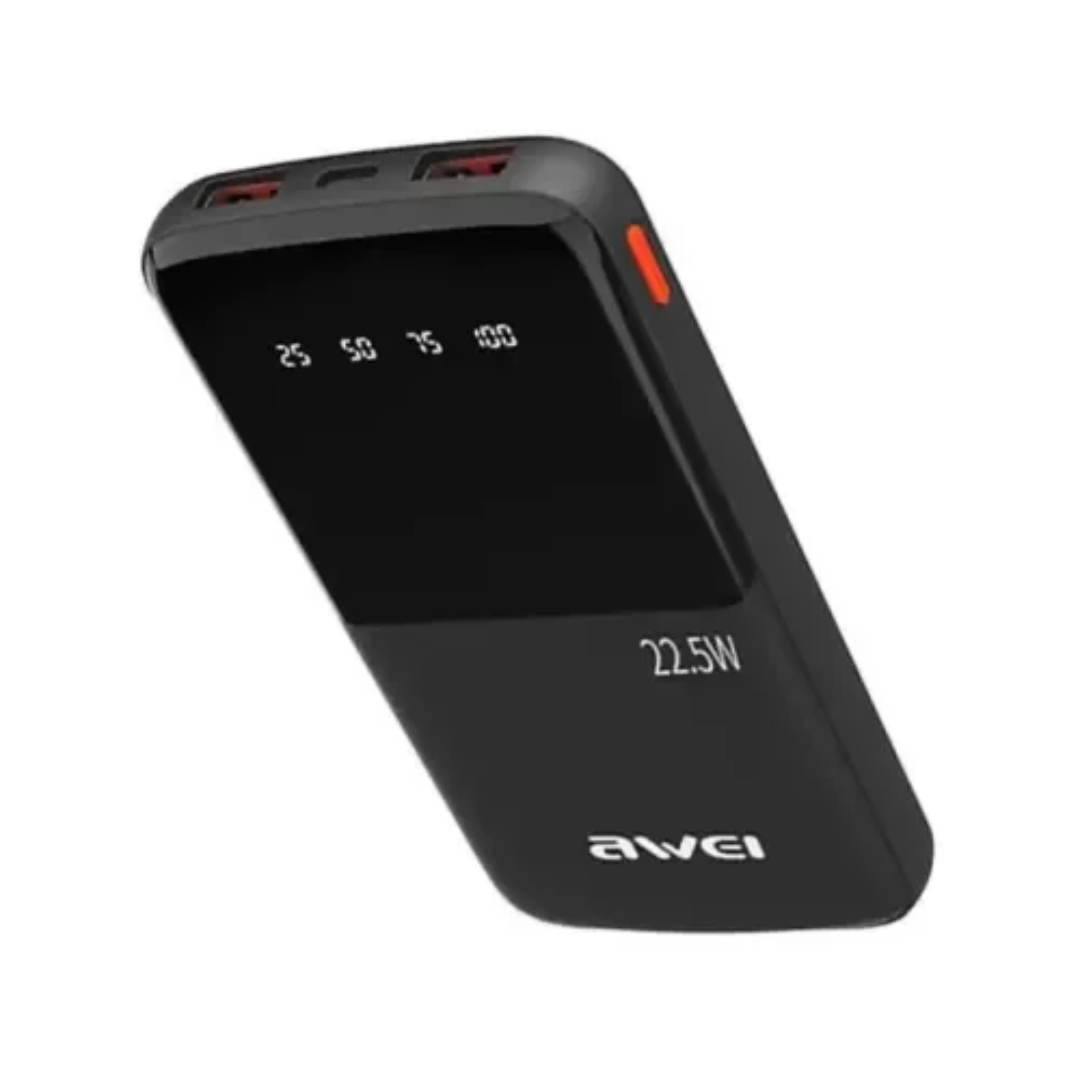 Awei P10K 10000mAh 22.5W Fast Charging Digital Display Power Bank 2 Awei P10K 10000mAh 22.5W Fast Charging Digital Display Power Bank - Image 2