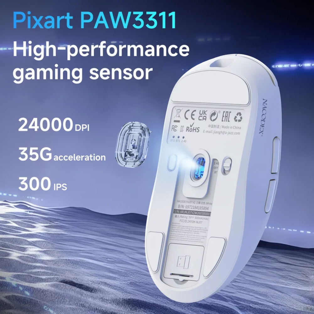 AJAZZ NJ07 V2 Tri-Mode Wireless Gaming Mouse 14 AJAZZ NJ07 V2 Tri-Mode Wireless Gaming Mouse - Image 14