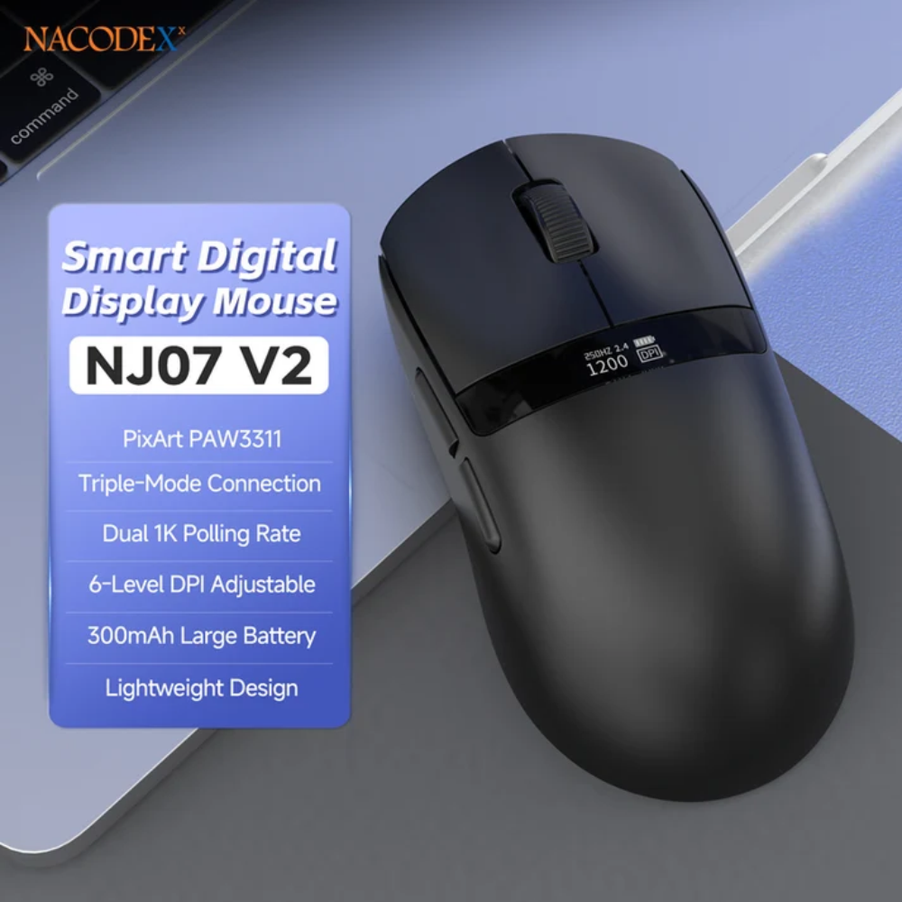AJAZZ NJ07 V2 Tri-Mode Wireless Gaming Mouse 4 AJAZZ NJ07 V2 Tri-Mode Wireless Gaming Mouse - Image 4
