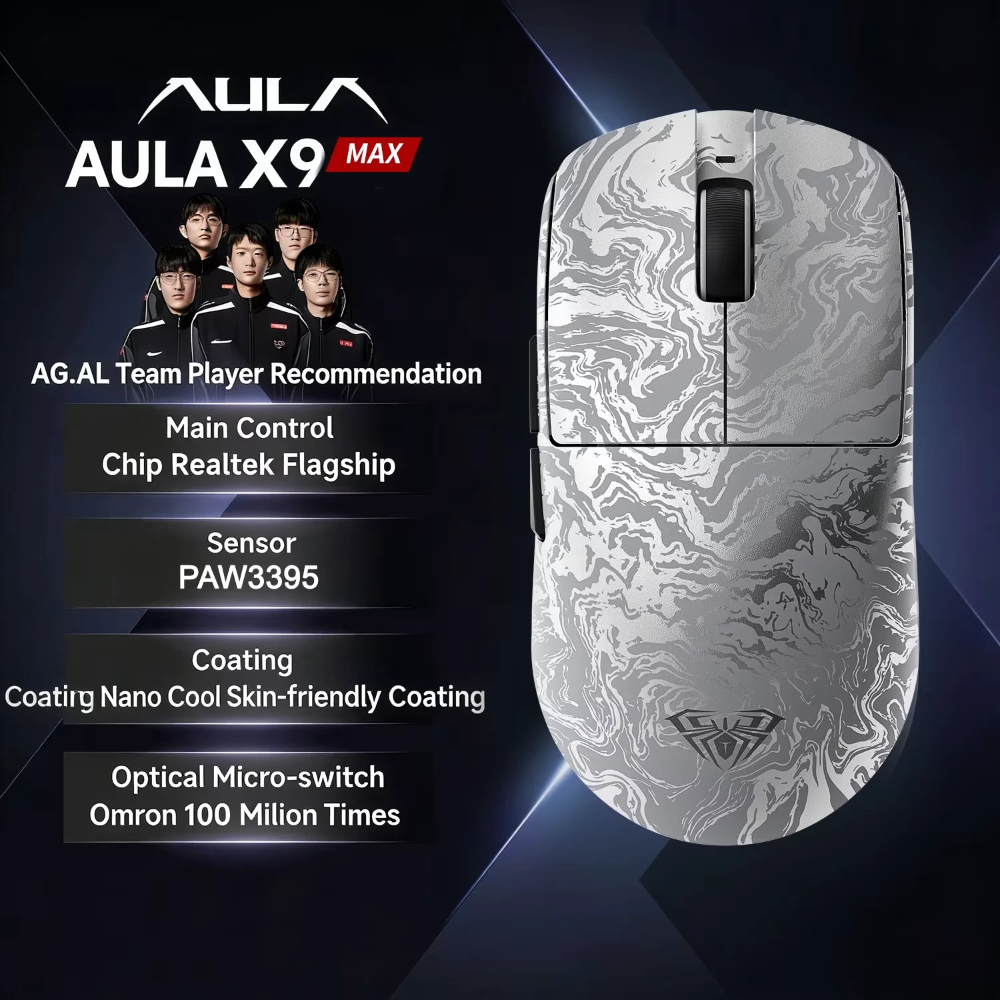 AULA X9 MAX Tri-Mode Wireless Gaming Mouse 6 AULA X9 MAX Tri-Mode Wireless Gaming Mouse - Image 6
