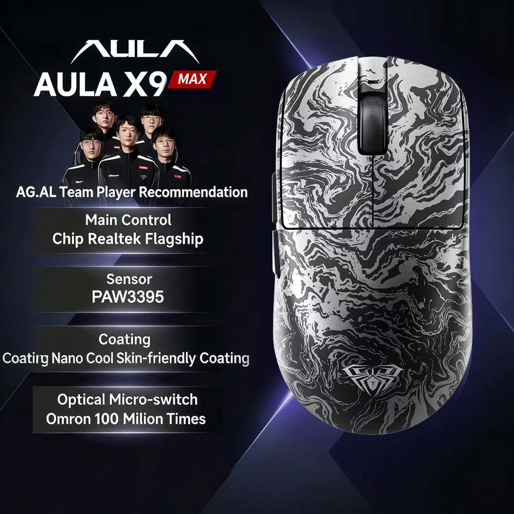 AULA X9 MAX Tri-Mode Wireless Gaming Mouse 5 AULA X9 MAX Tri-Mode Wireless Gaming Mouse - Image 5