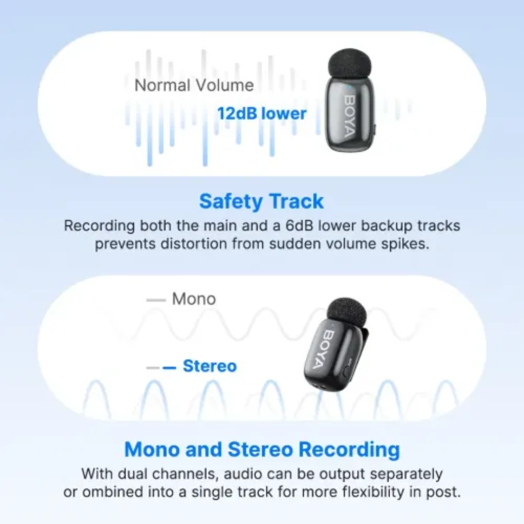 BOYA Mini 2-02 AI Noise Cancellation Super Mini Wireless Microphone 3 BOYA Mini 2-02 AI Noise Cancellation Super Mini Wireless Microphone - Image 3