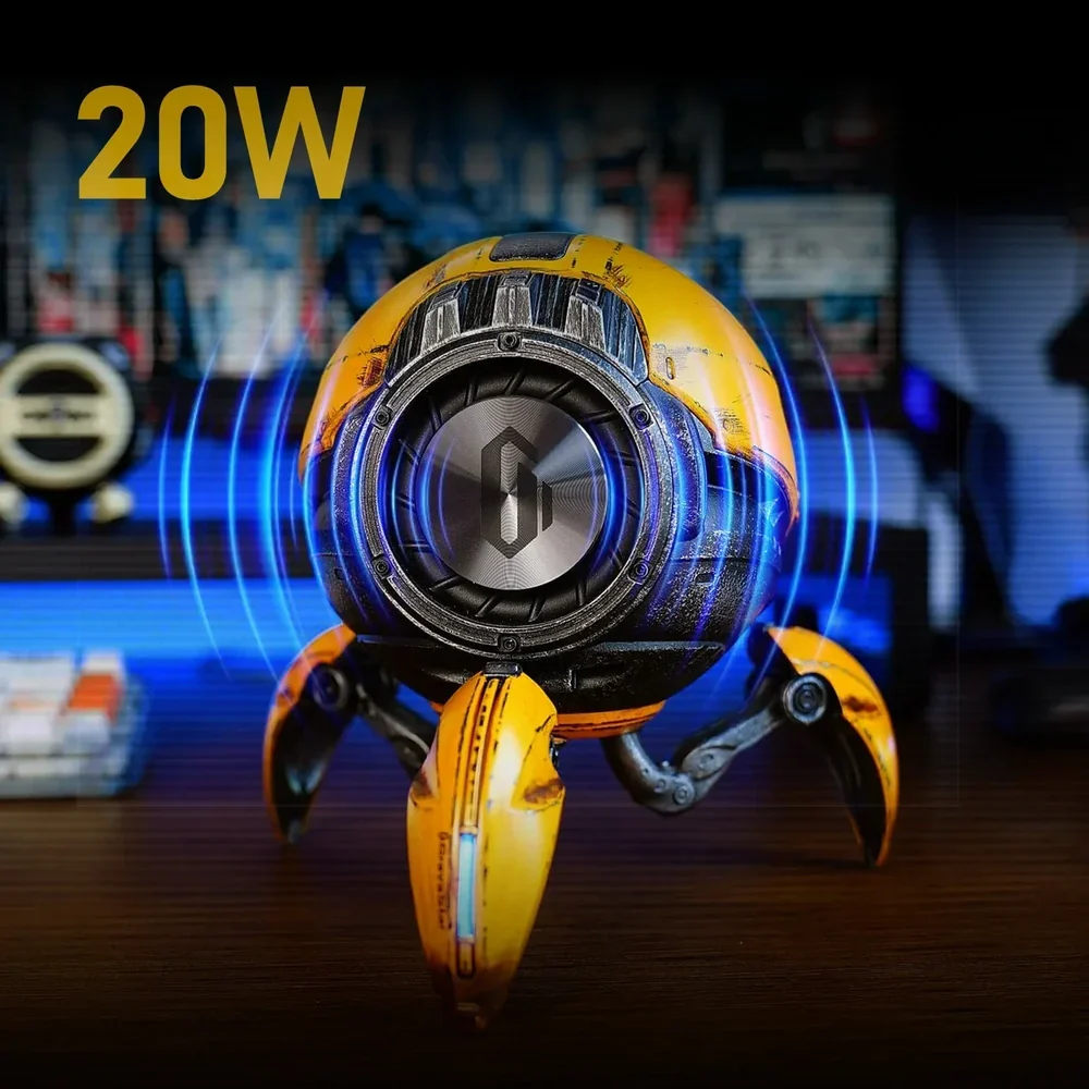 GravaStar Mars Pro 20-Watt Dual Driver Dual-Mode Wireless Stereo Speaker, Battle-Worn Yellow (Special Edition) 6 GravaStar Mars Pro 20-Watt Dual Driver Dual-Mode Wireless Stereo Speaker, Battle-Worn Yellow (Special Edition) - Image 6