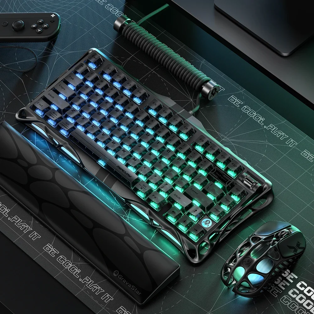 GravaStar Mercury V75 HE Wired Hall Effect Mechanical Keyboard, Stealth Black (UFO HE Switch) 7 GravaStar Mercury V75 HE Wired Hall Effect Mechanical Keyboard, Stealth Black (UFO HE Switch) - Image 7