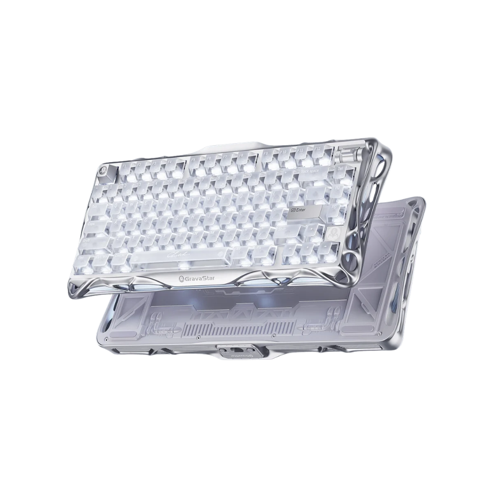 GravaStar Mercury V75 HE Wired Hall Effect Mechanical Keyboard, Silver Frost (UFO HE Switch) 1 GravaStar Mercury V75 HE Wired Hall Effect Mechanical Keyboard, Silver Frost (UFO HE Switch)