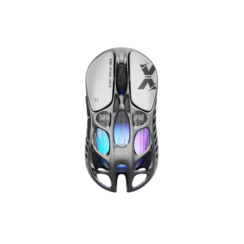 GravaStar Mercury X Pro 8KHz Tri-Mode Wireless Gaming Mouse, Interstellar Silver 1 GravaStar Mercury X Pro 8KHz Tri-Mode Wireless Gaming Mouse, Interstellar Silver