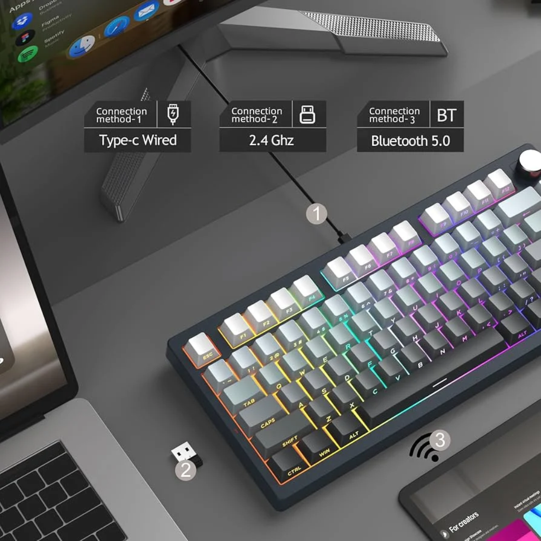 MageGee Light75 RGB Tri-mode Wireless Mechanical Keyboard 3 MageGee Light75 RGB Tri-mode Wireless Mechanical Keyboard - Image 3