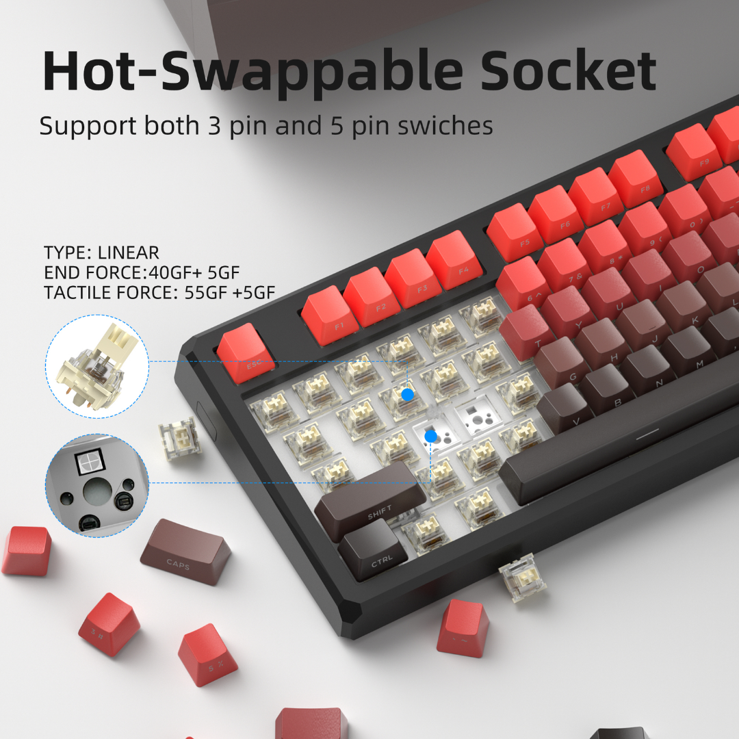 MageGee SKY87 Side Printed RGB Tri-Mode Wireless Mechanical Keyboard 3 MageGee SKY87 Side Printed RGB Tri-Mode Wireless Mechanical Keyboard - Image 3
