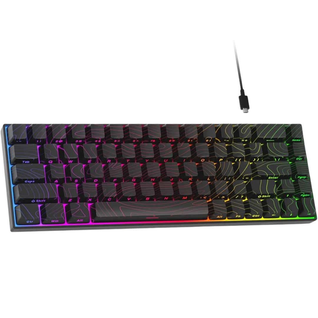 MageGee MK-BOX Black Topographic Side Printed RGB Wired Mechanical Keyboard-Red Switch 1 MageGee MK-BOX Black Topographic Side Printed RGB Wired Mechanical Keyboard-Red Switch