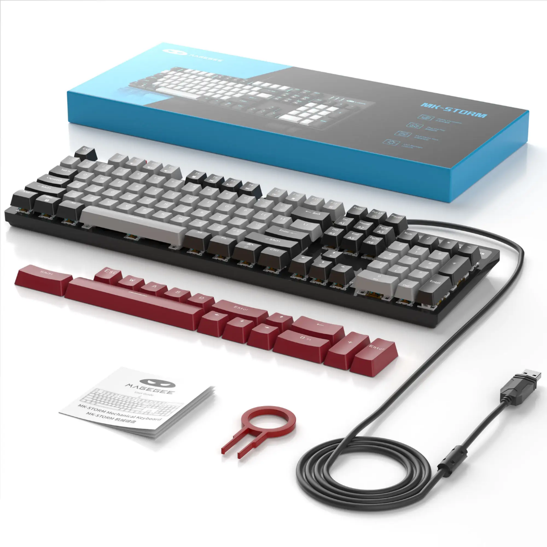 MageGee MK-STORM Black Grey Full Size Wired Mechanical Keyboard – Blue Switch 2 MageGee MK-STORM Black Grey Full Size Wired Mechanical Keyboard – Blue Switch - Image 2