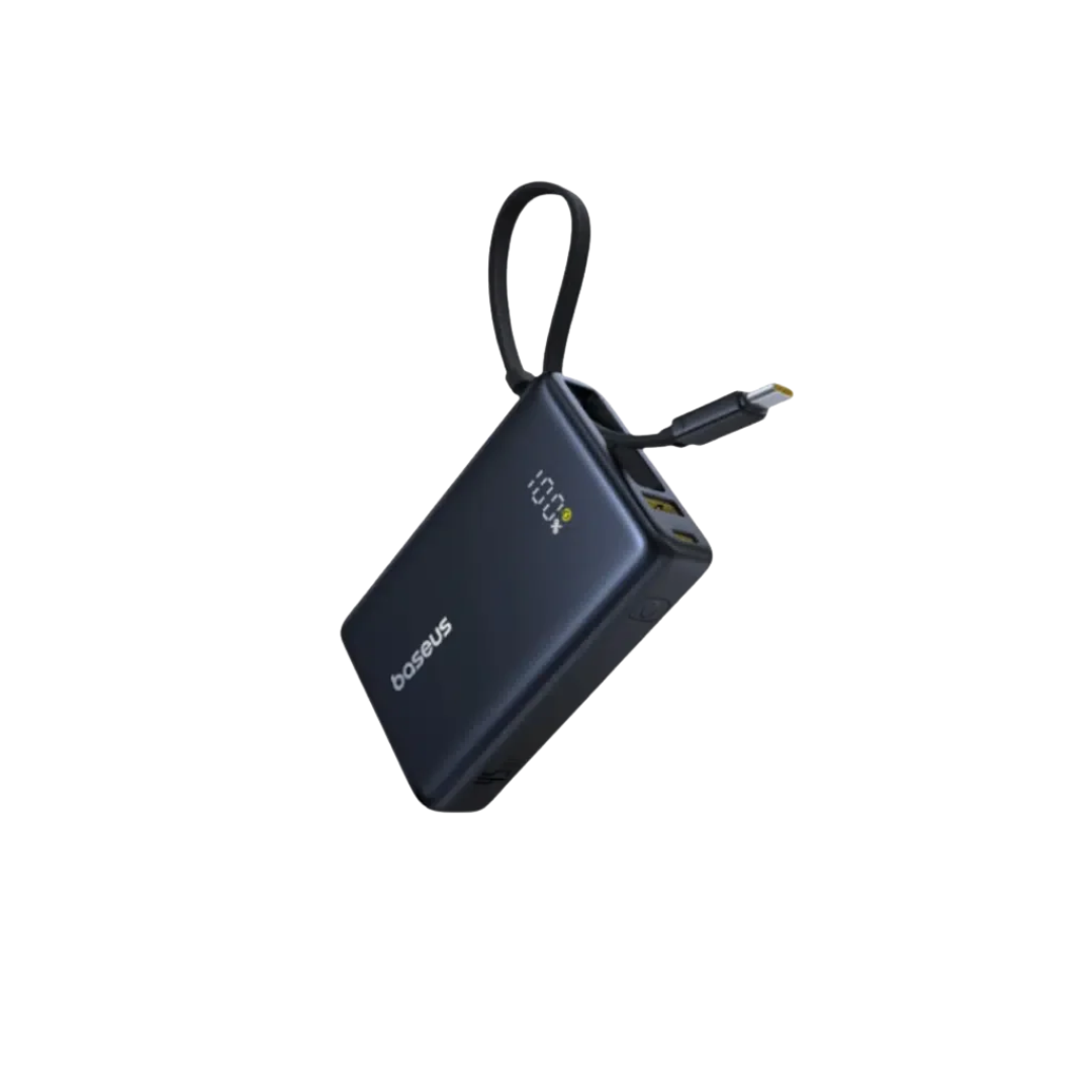 Baseus PicoGo Pro 20000mAh Power Bank – 22.5W Fast Charging with Built-in USB-C Cable & Digital Display- Black 1 Baseus PicoGo Pro 20000mAh Power Bank – 22.5W Fast Charging with Built-in USB-C Cable & Digital Display- Black