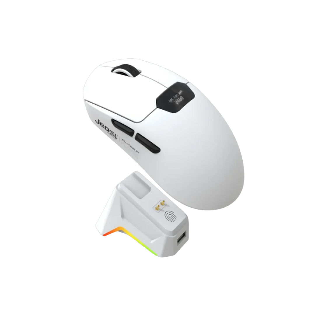 JEDEL GWH-115 Wireless Mouse with Digital Display & RGB Dock 4 JEDEL GWH-115 Wireless Mouse with Digital Display & RGB Dock - Image 4